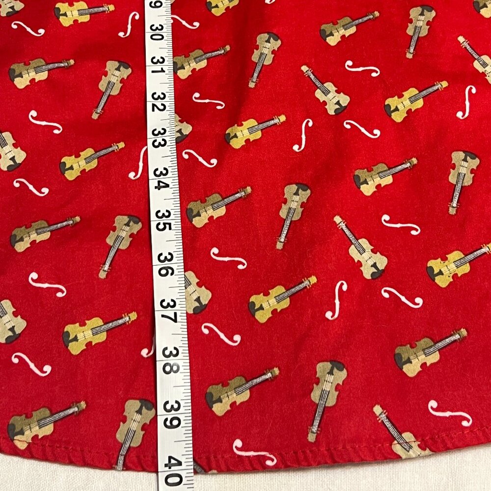 Hearts & Roses Fit Flare Dress Women 8 Red Rockabilly Pinup Retro - Picture 12 of 14